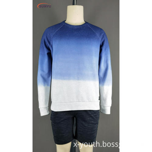 Men's gradient color sweatshirt without hood